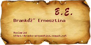 Brankó Ernesztina névjegykártya